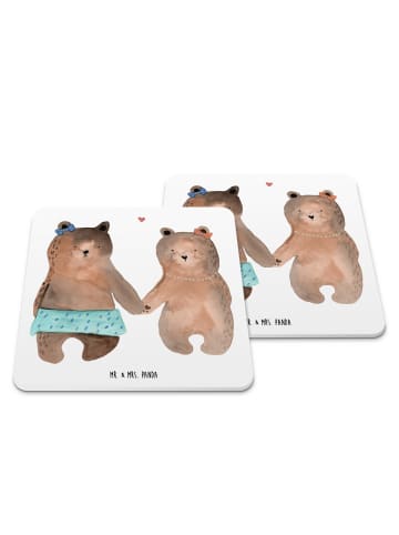 Mr. & Mrs. Panda Untersetzer Bär Freundin ohne Spruch in Weiß