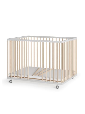 Sämann Sämann Laufgitter mit Schlupfsprossen & Lattenrost - weiß/natur - Premium