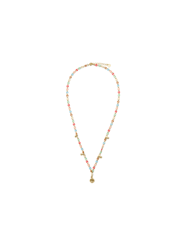 Luxenter Halskette aus 925er Sterlingsilber mehrfarbig lackiertem mit 18K Gelbgold-Finish