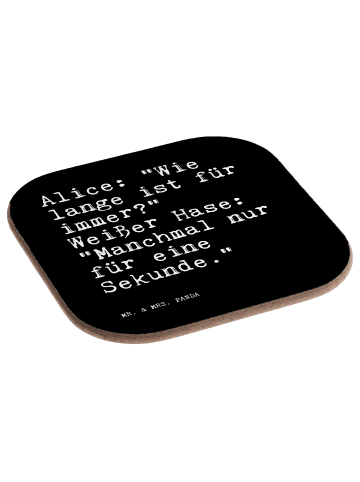 Mr. & Mrs. Panda Getränkeuntersetzer AliZeichen: "Wie lange ist... mi... in Schwarz