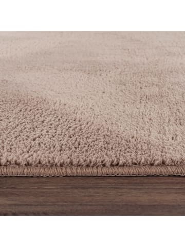KADIMA DESIGN Teppich Kurzflor waschbar Unifarben Wohnzimmer in Taupe