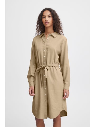 ICHI Blusenkleid IHLINO DR2 20120967 Shirt aus Leinenmix in Natur