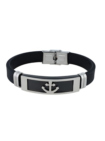 Adeliás Unisex Armband aus Silikon 19 cm in schwarz