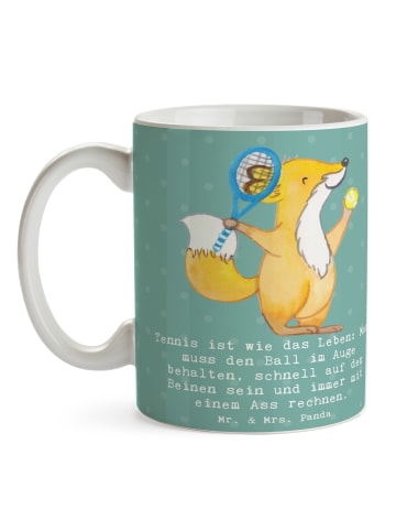 Mr. & Mrs. Panda Mug Tennis Lebensweisheit mit Spruch in Meeresbrise