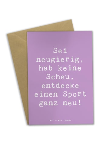 Mr. & Mrs. Panda valentinstagskarte Spruch Neuer Sport mit Spruch in Lavendeltraum
