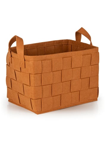 N8WERK Aufbewahrungskorb Filz 35cm rostbraun mit Henkel Braun