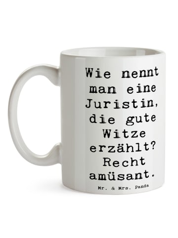 Mr. & Mrs. Panda Kaffeetasse Spruch Juristin Humor mit Spruch in Weiß