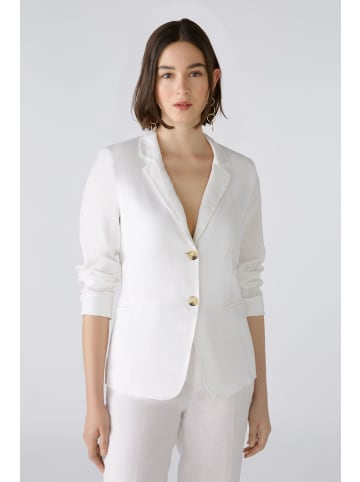 Oui Blazer Leinen-Baumwollpatch in optic white