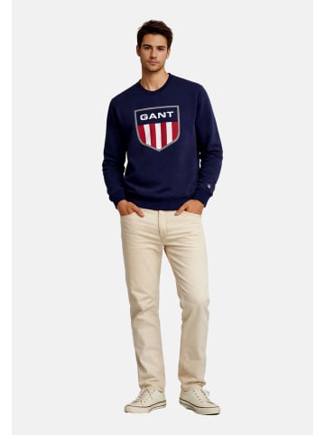 Gant Gant Pullover Sweatshirt Retro Shield mit Rundhalsauschnitt in blau