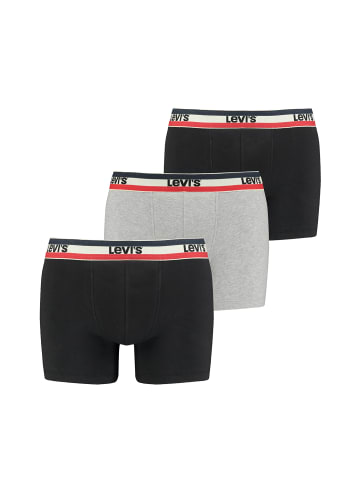 Levi´s Boxershorts LEVIS Men Sprtswr Logo Boxer 3P in Black / Grey Melange