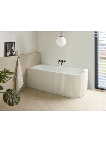 Beliani Eckbadewannen GOCTA in Weiß - (W) 78 x (H) 59 x (L) 170 cm