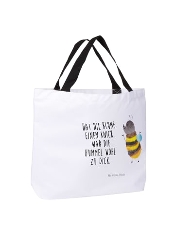 Mr. & Mrs. Panda Strandtasche Hummel flauschig mit Spruch in Weiß