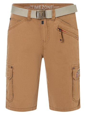 Timezone Knielange Cargo Shorts Gürtel Regular Passform in Braun