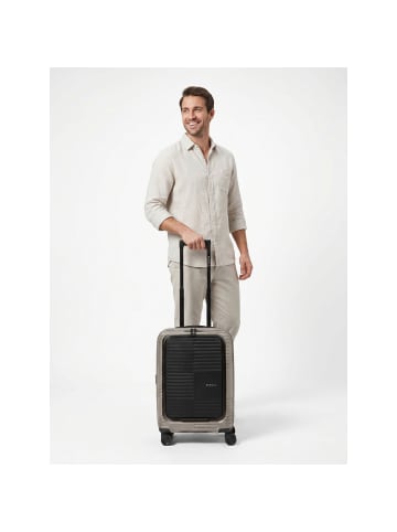 Redolz Essentials 17 2.0 4 Rollen Kabinentrolley 55 cm Laptopfach mit Dehnfalte taupe