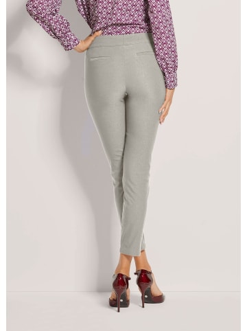 MADELEINE Schlanke Stretch-Hose mit Vichy-Karo in steingrau