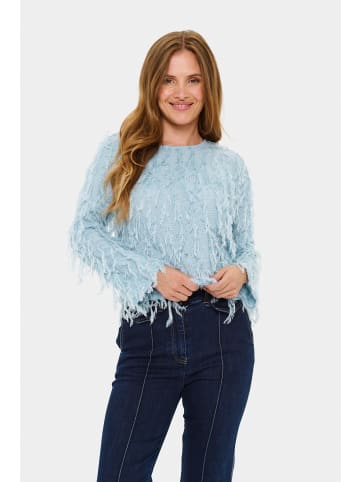 SAINT TROPEZ Langarm-Bluse NinetteSZ Gerade Passform in Sterling Blue