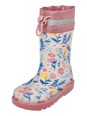 Playshoes Regenstiefel Blumen in ecru