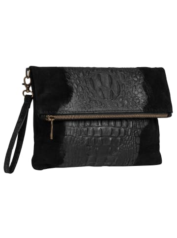 Samantha Look Clutch echt Leder in schwarz