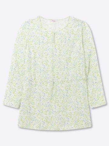 sheego Tunika in ecru-eisblau-gemustert