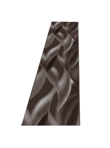 KADIMA DESIGN Teppich Kurzflor Waschbar Wellen INN Strapazierfähig OEKO-TEX in Braun