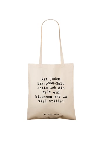 Mr. & Mrs. Panda Schultertasche Spruch Saxophon Magie mit Spruch in Creme