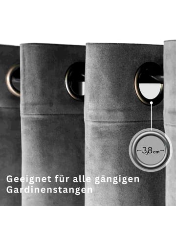 Tom Tailor Ösenvorhang VELVET SIGNATURE in Anthrazit