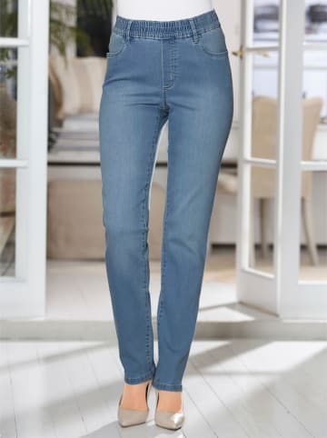 Sieh an! High-waist-Jeans in blue-bleached