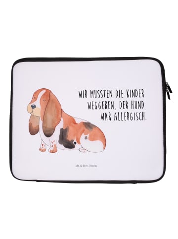 Mr. & Mrs. Panda Notebook Tasche Hund Basset Hound mit Spruch in Weiß