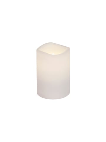 STAR Trading LED Stumpenkerze Paul, Batterie und Timer, weiß, outdoor, H 11,5cm 