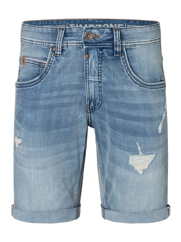 Timezone Stretch Denim Shorts Regular Fit Bermuda Hose in Blau-2