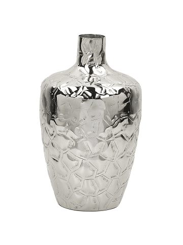 Beliani Blumenvase INSHAS in Silber - (W) 19 x (H) 33 x (L) 19 cm