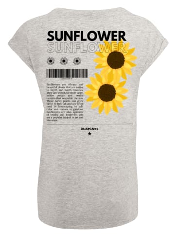F4NT4STIC Extended Shoulder T-Shirt Sonnenblume in grau meliert