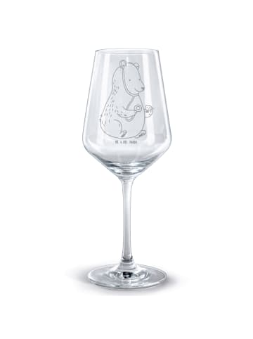 Mr. & Mrs. Panda Glas für Rotwein Bär Arzt ohne Spruch in Transparent