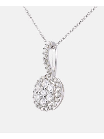 Diamant L'éternel Halskette mit Anhänger aus 375 Weißgold mit Diamant Blumen-Design