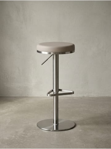 KADIMA DESIGN Barhocker WL1.942 Taube Edelstahl höhenverstellbare Sitzhöhe 57 - 82 in Beige