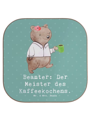 Mr. & Mrs. Panda Getränkeuntersetzer Beamter Kaffeemeister mit S... in Meeresbrise