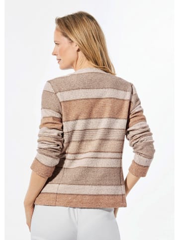 GOLDNER Jacke Jacke in Bouclé-Optik in beige / gemustert