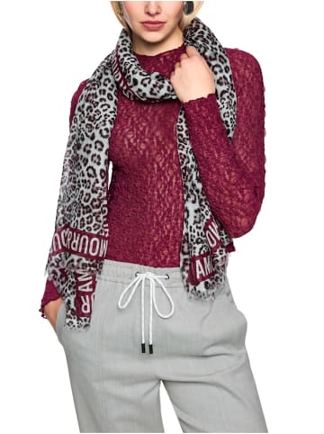 MARC CAIN Schal mit Leo Print in Rot