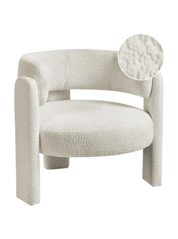 Beliani Sessel BUREA in Weiß - (W) 80 x (H) 74 x (L) 70 cm