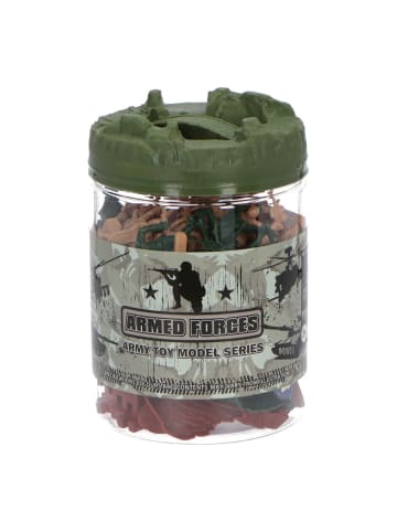 COFI 1453 JollyFigures Spielzeugkiste mit Armee-Puppen Figures in Braun