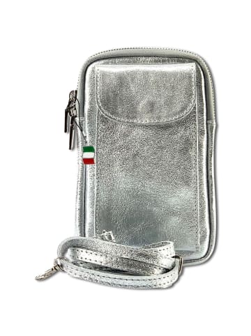 Florence Florence Umhängetasche, Handtasche Leder silber ca. 12cm