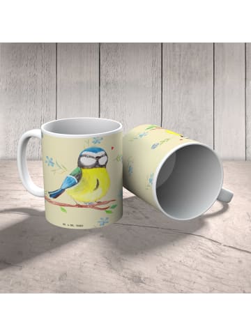 Mr. & Mrs. Panda Becher Vogel Blaumeise ohne Spruch in Blumig