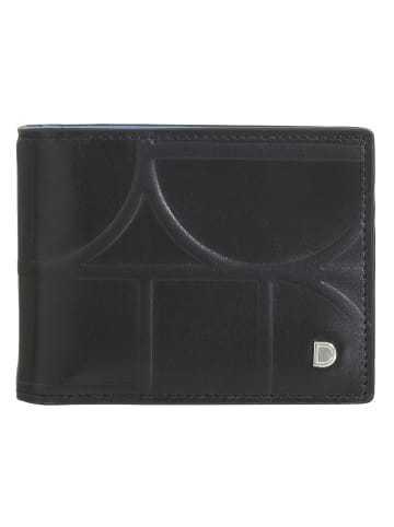 DuDu Up Geldbörse RFID Schutz Leder 11 cm Geldscheinklammer black-pastel blue
