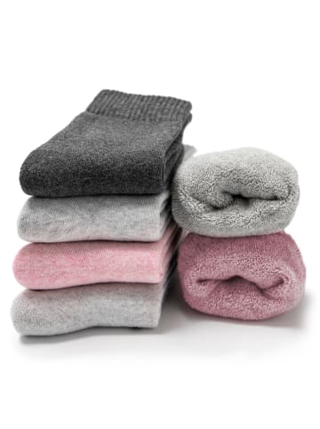 Occulto 6er Pack Warme Socken Smilla in Grau/Pink/Uni