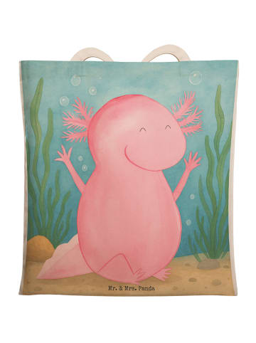 Mr. & Mrs. Panda Einkaufstasche Axolotl Hurra Design ohne Spruch in Weiß