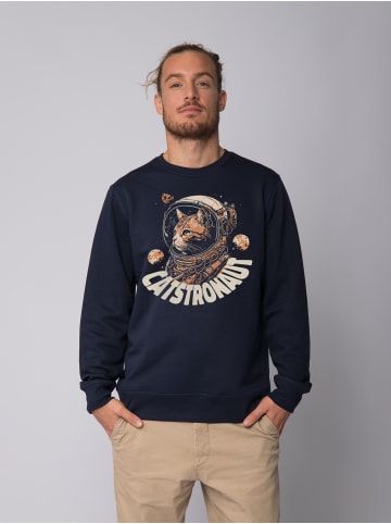 wat? Apparel Sweatshirt Catstronaut in Dunkelblau