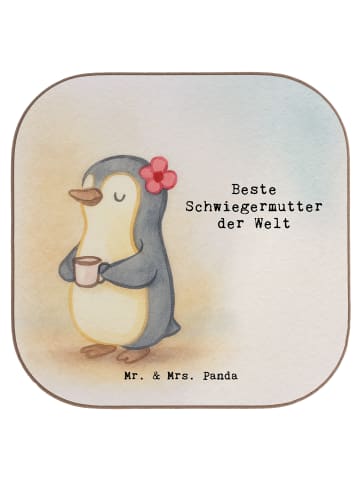 Mr. & Mrs. Panda Untersetzer Kaffee Pinguin Beste Schwiegermutte... in Weiß