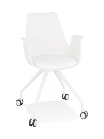 KADIMA DESIGN Bürostuhl Weiß mit Armlehnen aus Kunststoff und Metall | 60x60x89 cm in Weiß
