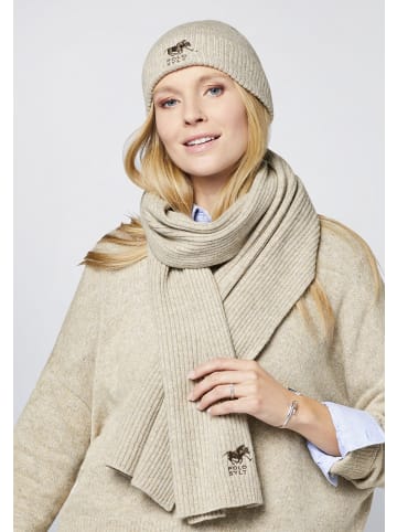 Polo Sylt Strickmütze mit gesticktem Label-Symbol in Sandfarben