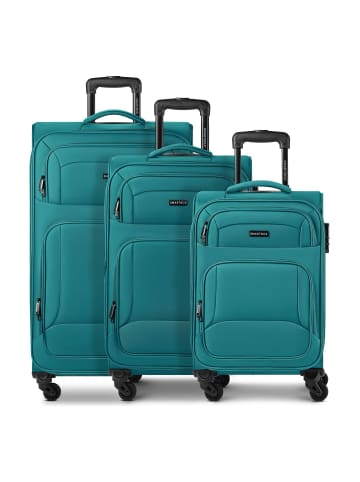 Smartbox Edition 04 4 Rollen Kofferset 3-teilig mit Dehnfalte petrol